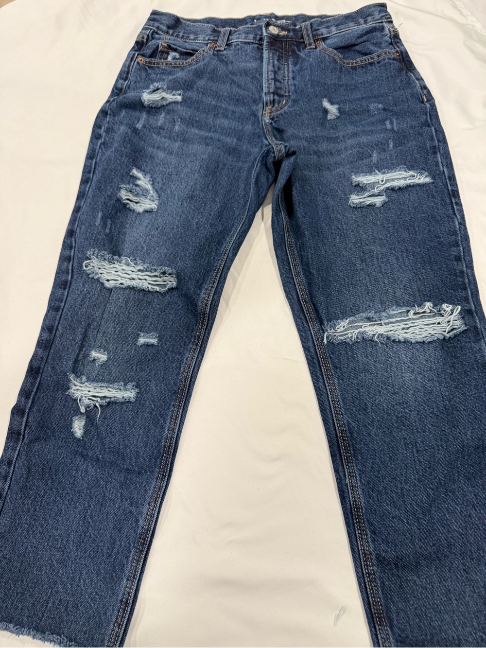 Old Navy Dark Blue Ripped High-Rise Women's Jeans